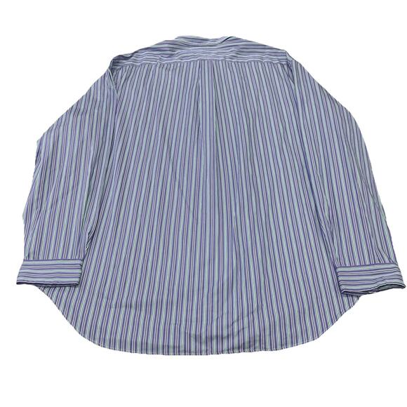 Vtg Ralph Lauren Button Down Shirt Mens 3XLT Tall Purple Striped Classic Fit - Picture 5 of 10